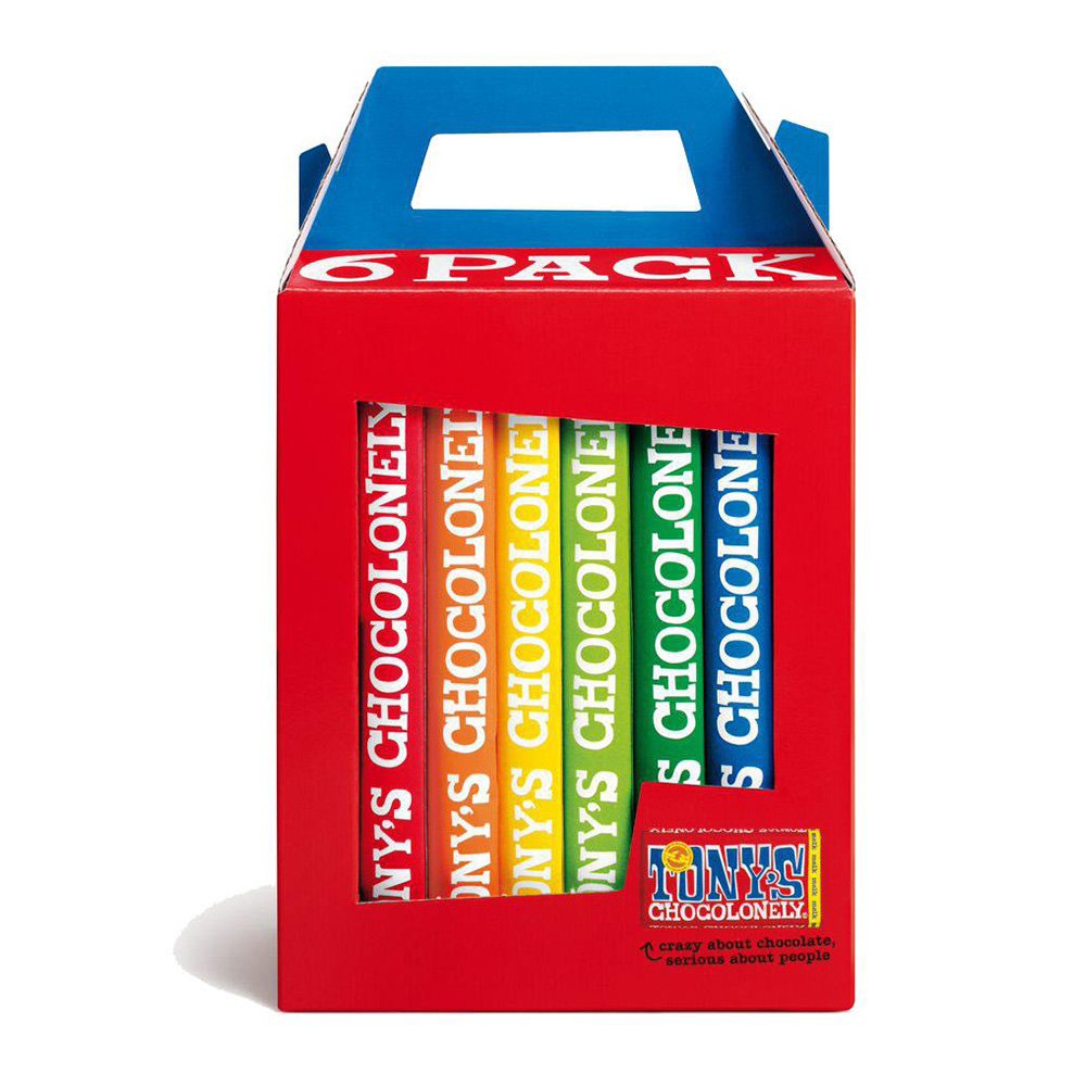 Tony's Chocoloney Tony's Rainbow Chocolate Pack (Contains X6 180G Bars) Chocolates