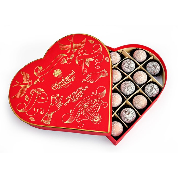Charbonnel Et Walker Milk and Pink Champagne Truffles – Red Heart 