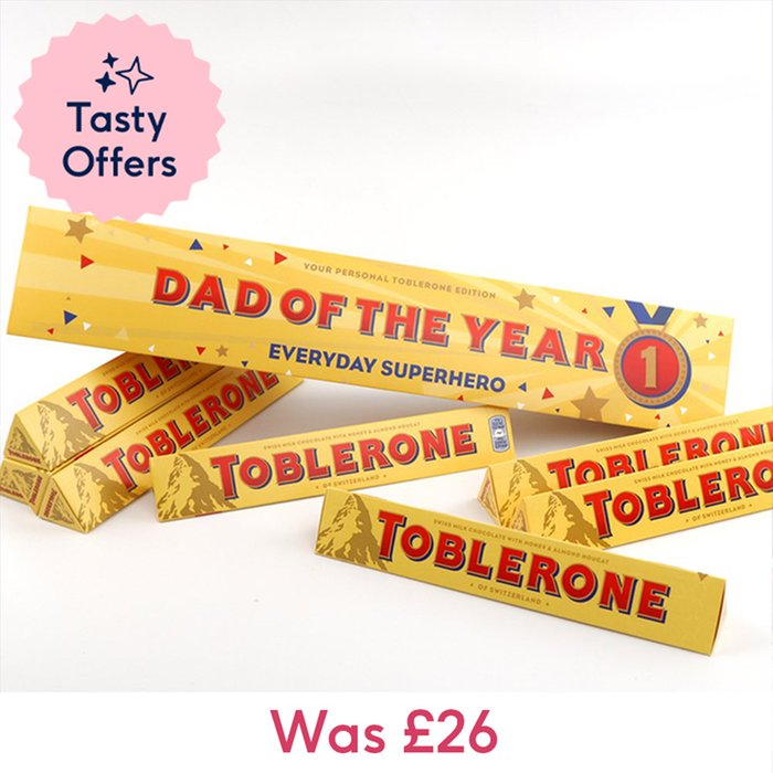 Toblerone Dad Of The Year Medal Chocolate Pack (Contains x8 100g Bars)