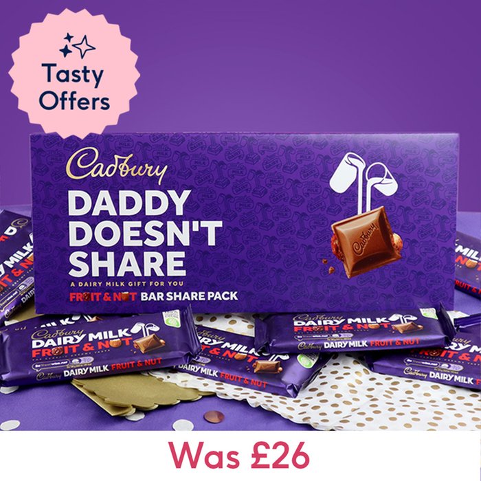 Cadbury Dairy Milk Daddy Doesn't Share Fruit & Nut Pack 1.1kg (Contains 10 Bars)