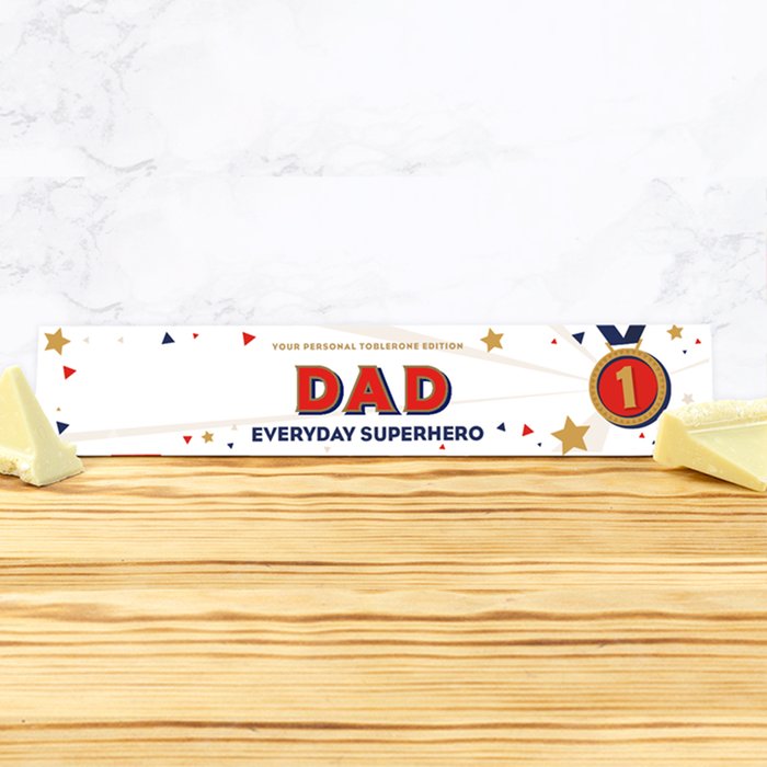 Superhero Dad White Toblerone