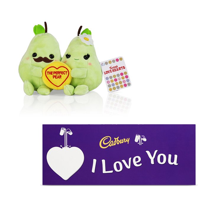 Love Hearts Perfect Pear 17cm & Giant Cadbury I Love You Dairy Milk Bar (850g)