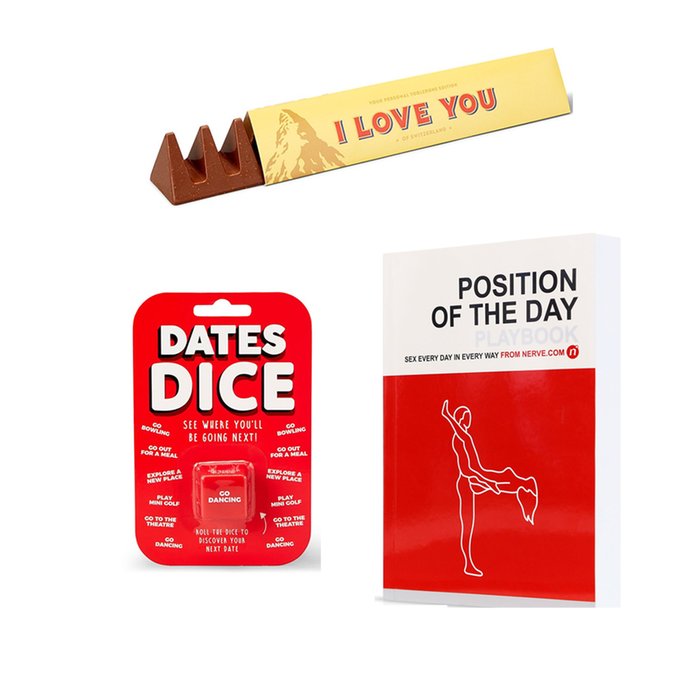 Dates Dice & I Love You Toblerone (360g) & Position of the Day Playbook