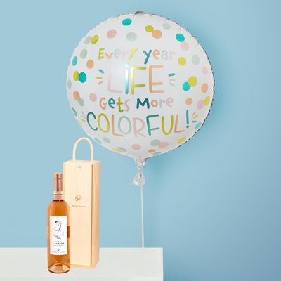 Life Gets More Colourful Balloon & Virgin Wines Rosé Prosecco