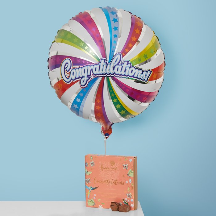 Congratulations Swirl Balloon & Holdsworth Chocolates