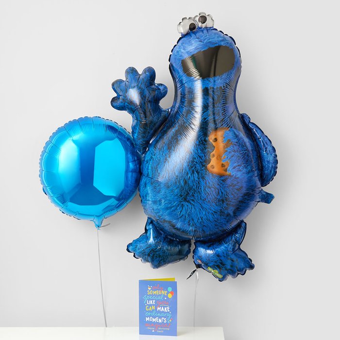 Cookie Monster Shaped Balloon Duo