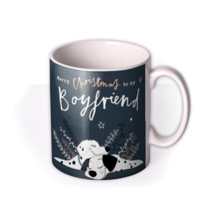 Disney Cute 101 Dalmatians Boyfriend Photo Upload Christmas Mug featuring Pongo & Perdita