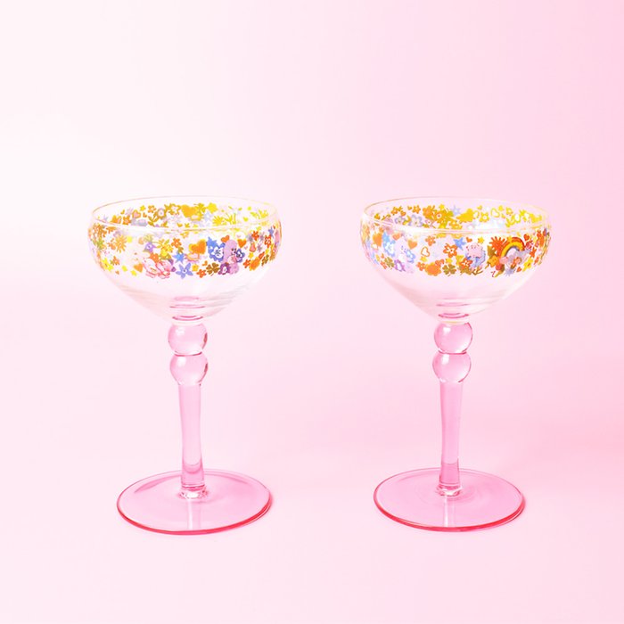 Cath Kidston Care Bears Set of 2 Coupe Glasses
