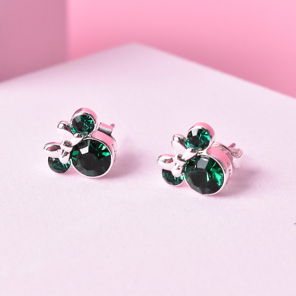 Disney Universal Disney Minnie Mouse Emerald Earrings