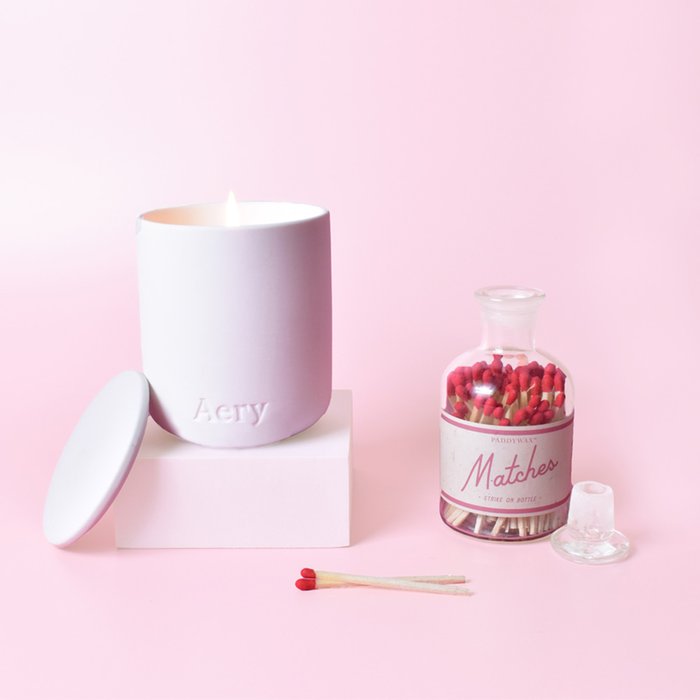 Aery Nordic Fireside Candle & Strike On Jar Matches