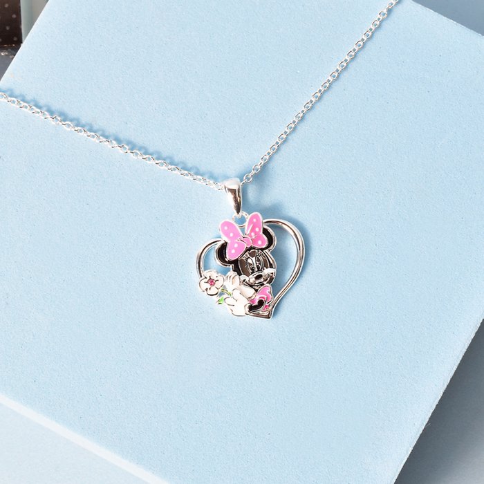 Disney Minnie Mouse Silver Plated Enamel Necklace