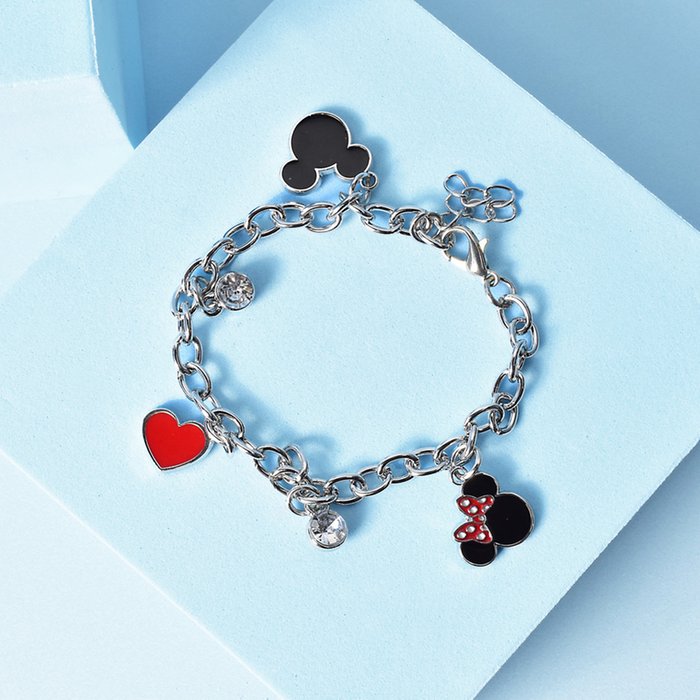 Jewelry: Disney Mickey Mouse Minnie Mouse Bracelet 925 Sterling Silver  BS00027TL-55