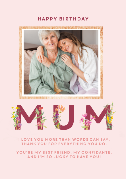 Edwardian Lady Photo Upload Mum's Birthday Card Ecard