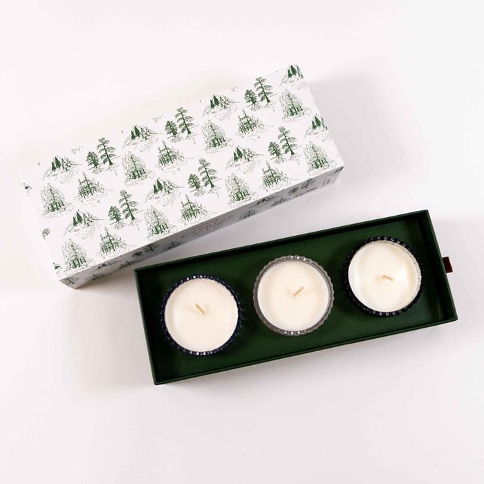 Cypress & Fir Mercury Glass Boxed Candle Gift Set