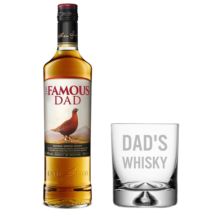 Dad's Whisky Glass & Famous Grouse Gift Set
