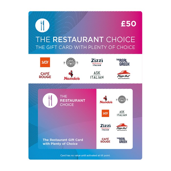Restaurant Choice Gift Card £50