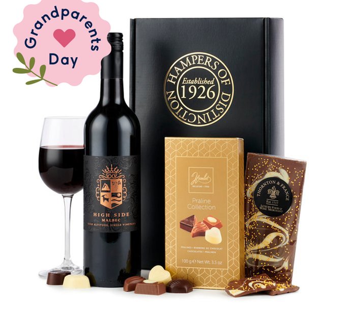 Red Wine 75cl and Chocolates Gift Hamper