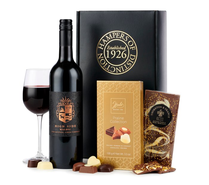 Red Wine 75cl and Chocolates Gift Hamper