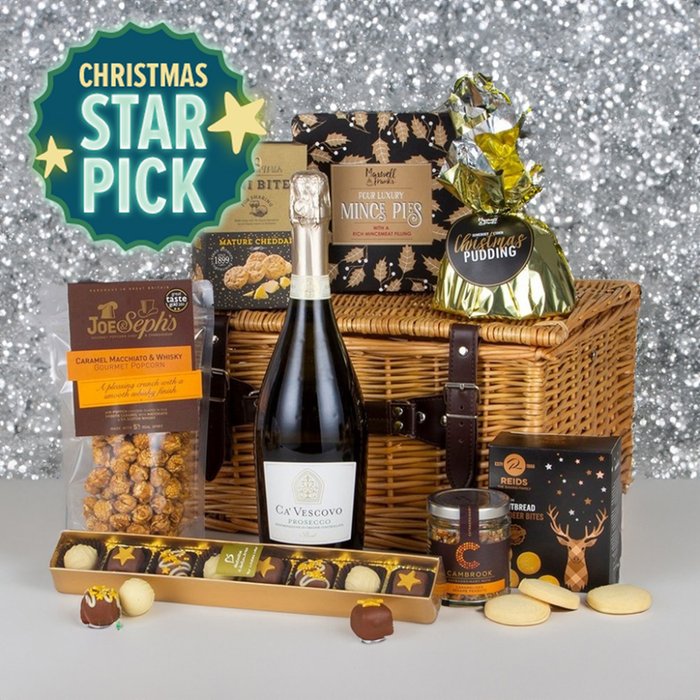 Mistletoe Prosecco Wicker Hamper