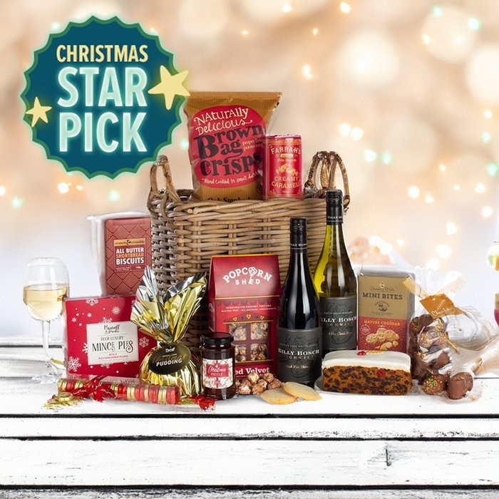 Taste of Christmas Wine Basket Hamper 2x75cl