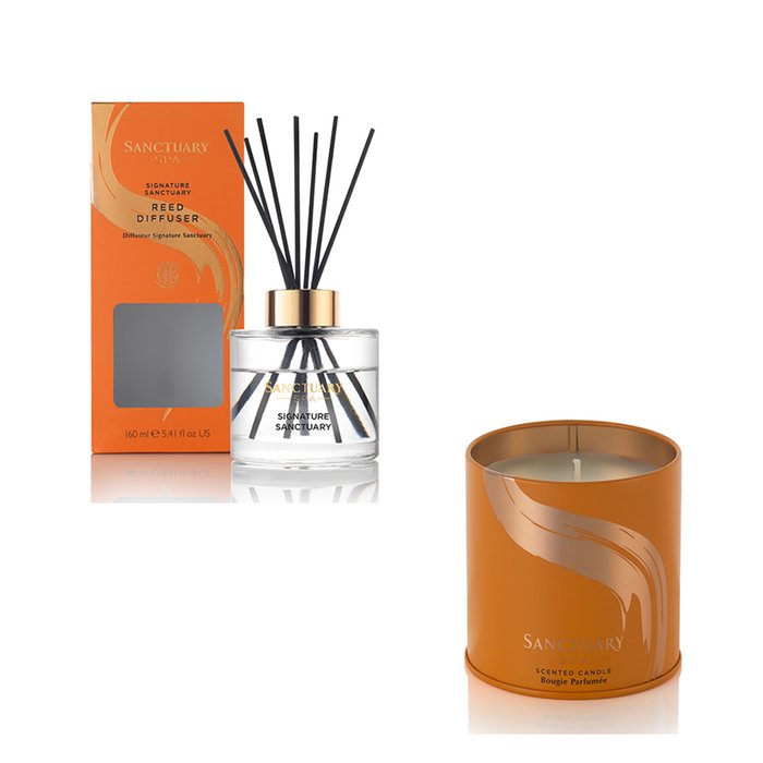 Sanctuary Spa Signature Reed Diffuser & Scented Candle Gift Set