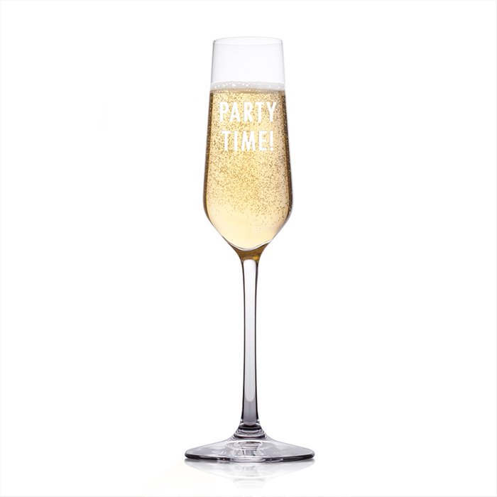 Party Time Engraved Champagne Flute