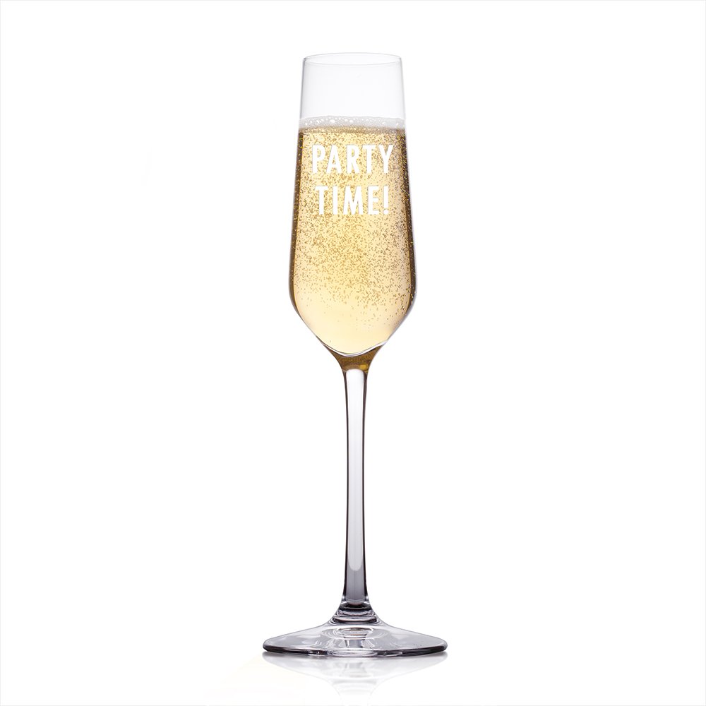 Party Time Engraved Champagne Flute