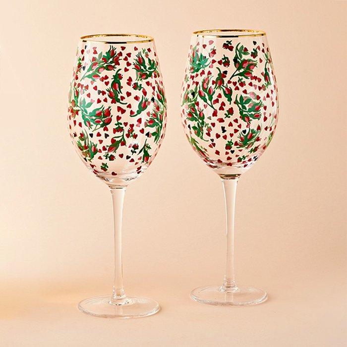 Cath Kidston Wine Glasses in a Gift Box Moonpig