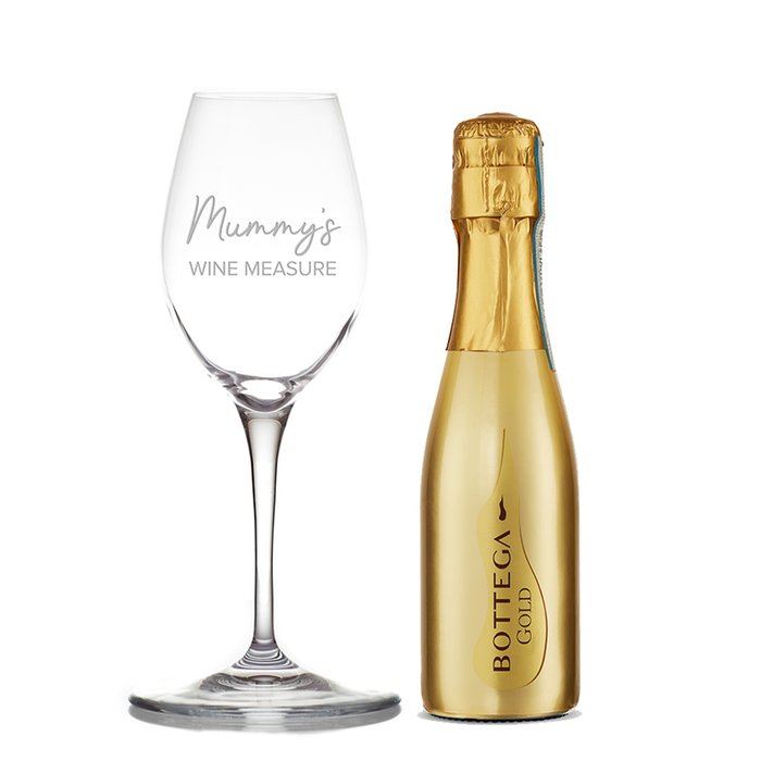 Mummy's Measure Wine Glass & Bottega Gold Gift Set
