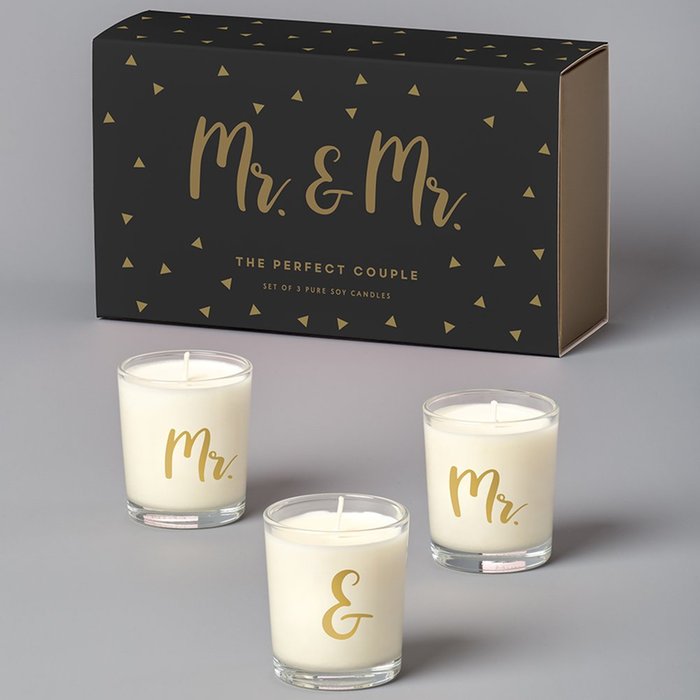 Mr & Mr Set of 3 Candle Gift Set