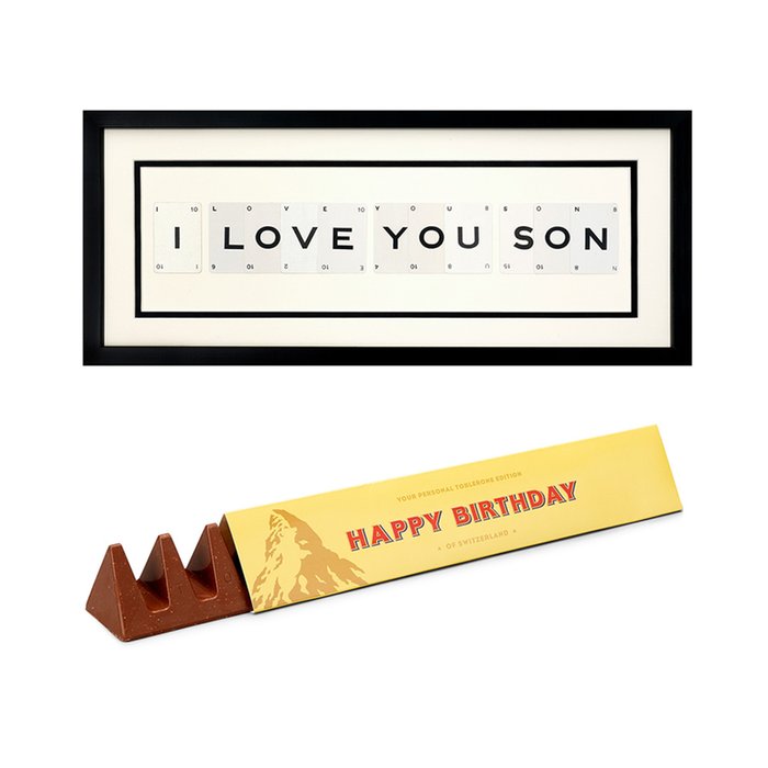 I Love You Son Frame & Toblerone Birthday Bundle