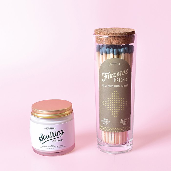 Aery Cedar Candle & Green Fireside Matches Moonpig