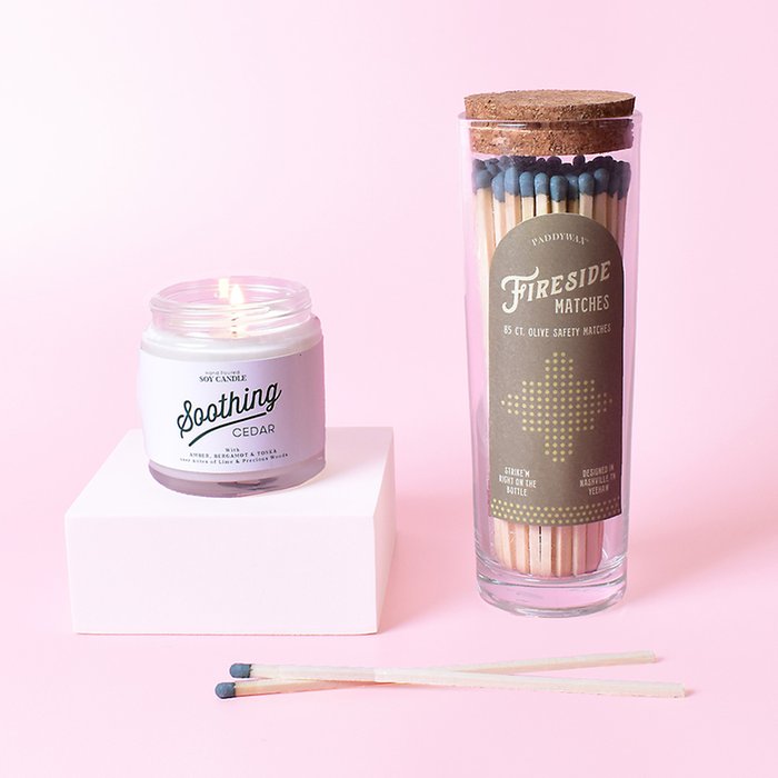 Aery Cedar Candle & Green Fireside Matches Moonpig