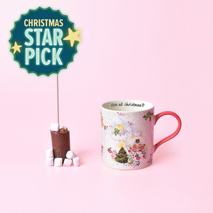 Cath Kidston Christmas Care Bear Mug & Gnaw Hot Chocolate Stirrer