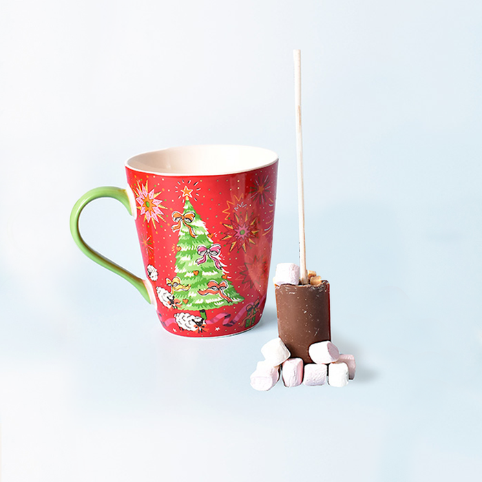 Cath Kidston Christmas Tree mug  & Gnaw Hot Chocolate Stirrer