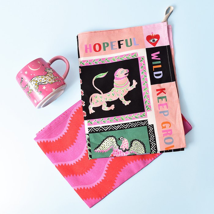 Cath Kidston Spirit Animal Tea Towels & Hopeful Mug Gift Set