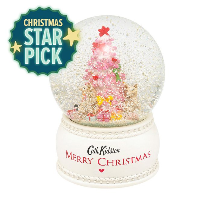 Cath Kidston Pink Christmas Snow Globe