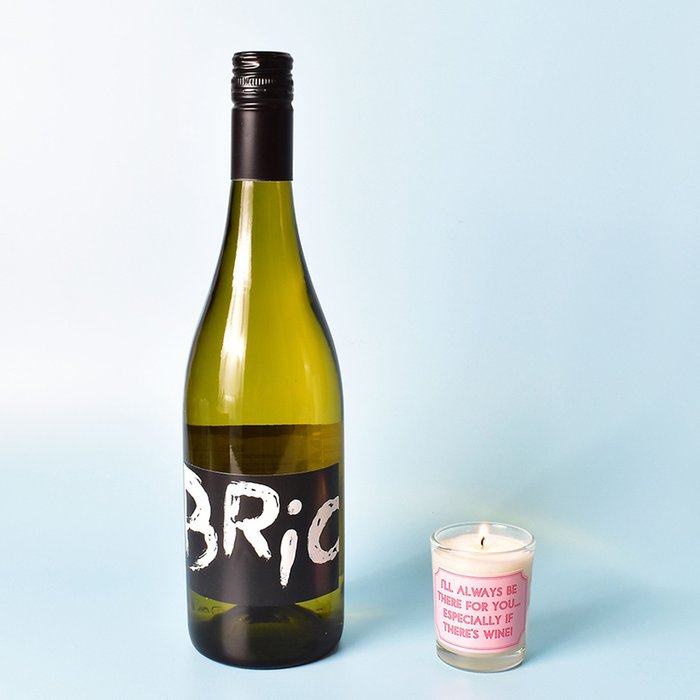 Wine Candle &  Brio Pinot Grigio Gift Set
