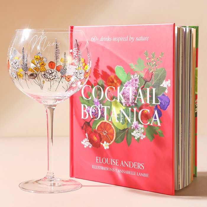 Mum Gin Glass & Cocktail Book Gift Set