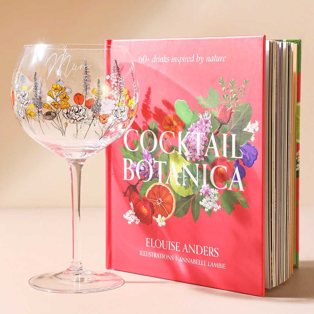 Lisa Angel Mum Gin Glass & Cocktail Book Gift Set