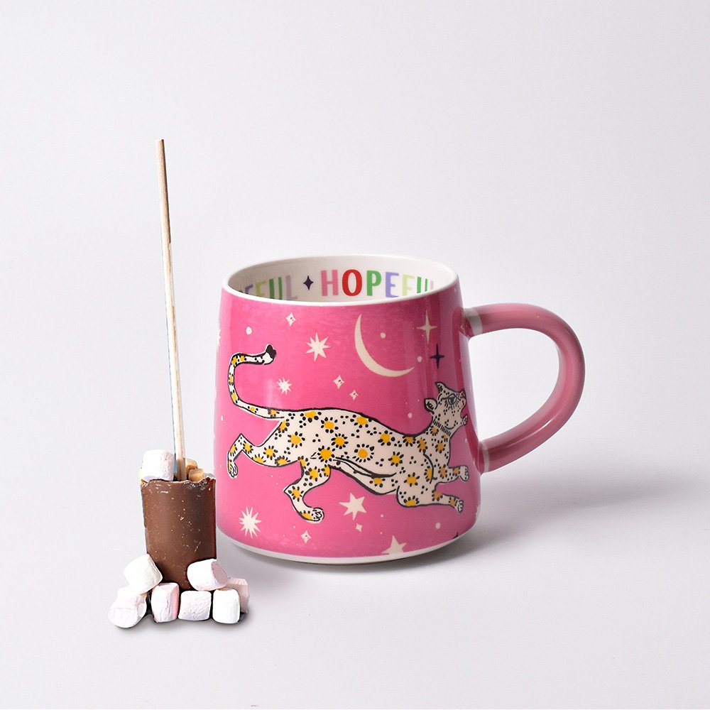 Cath Kidston Hopeful Spirit Animal Mug & Hot Chocolate Stirrer Gift Set