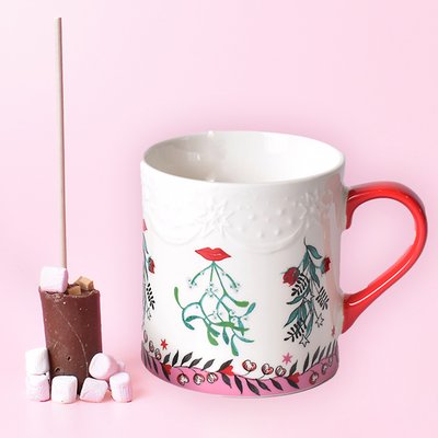 Cath Kidston Christmas Mug & Gnaw Hot Chocolate Stirrer
