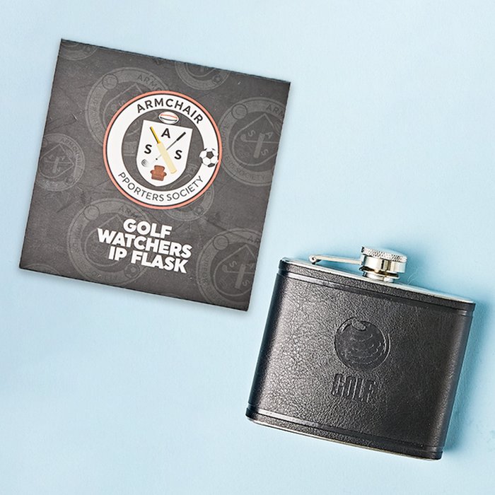 Golf Leather Hip Flask