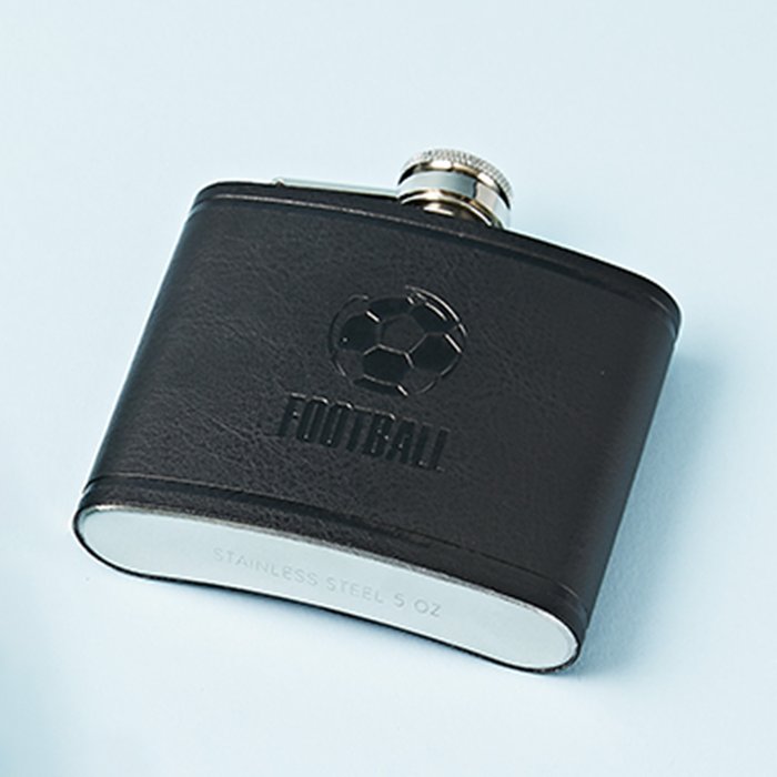 Football Leather Hip Flask
