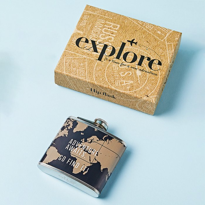 Adventure Awaits Hip Flask