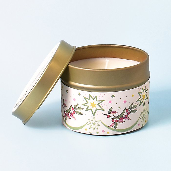 Cath Kidston Pink Christmas Tin Candle