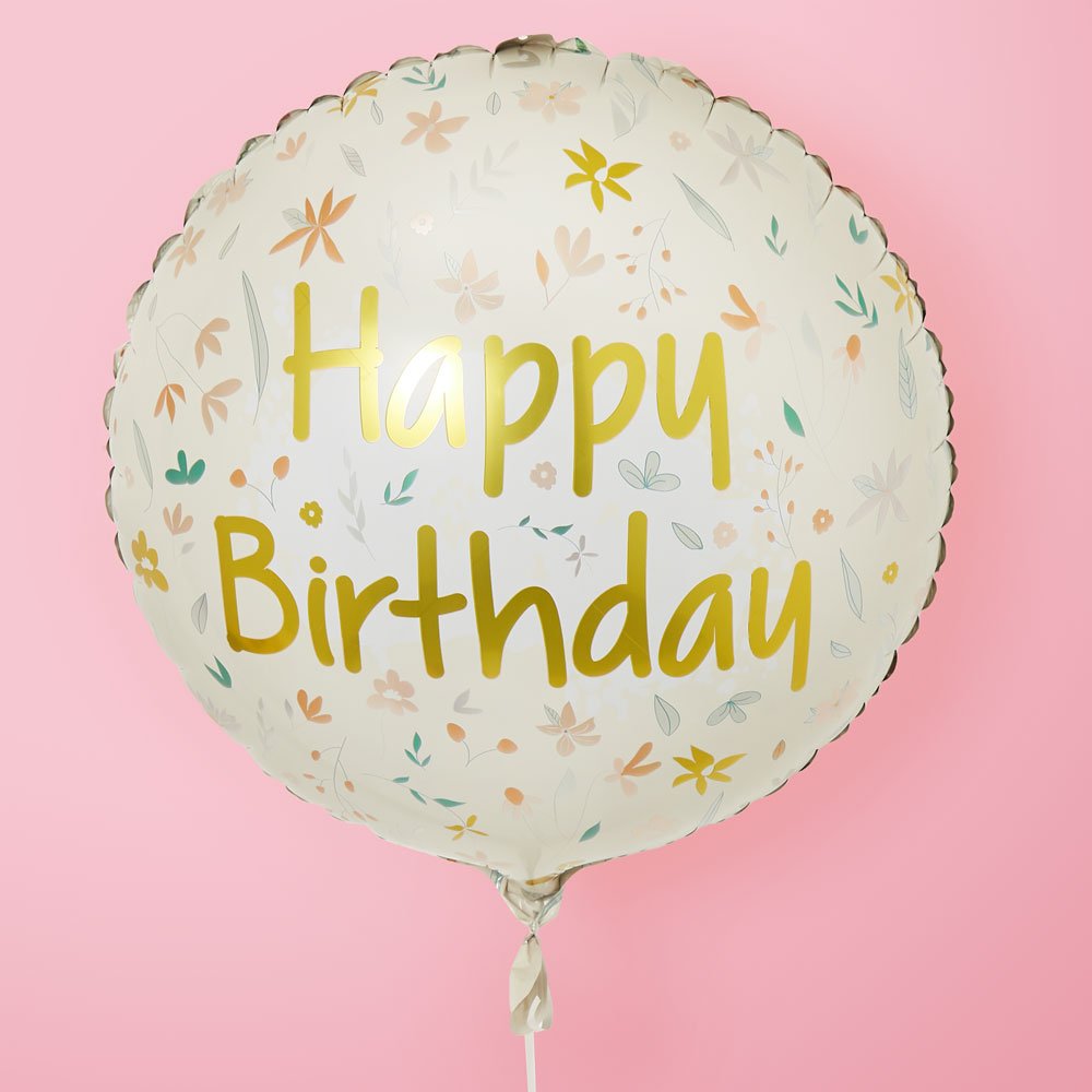 Moonpig Happy Birthday Floral Balloon