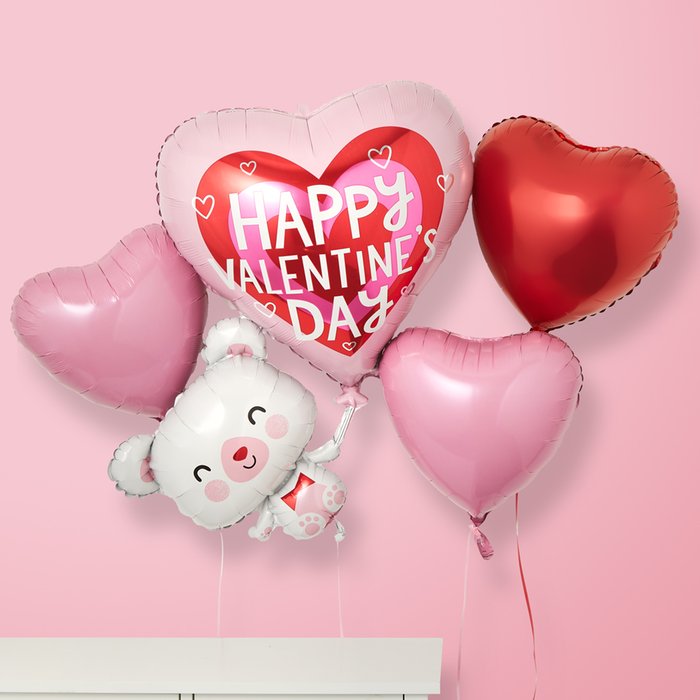 Bear Valentine's Balloon Bundle