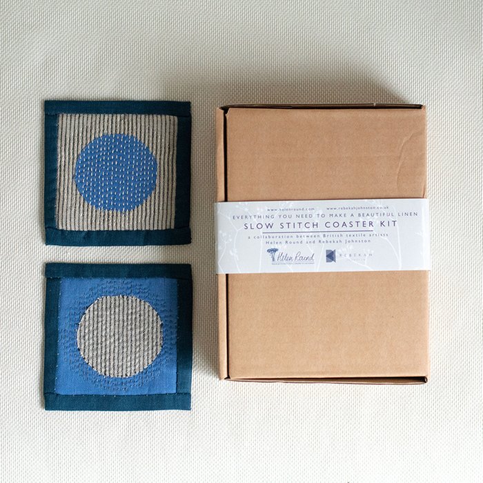 Slow Stitch Linen Coaster Kit by Helen Round Moonpig