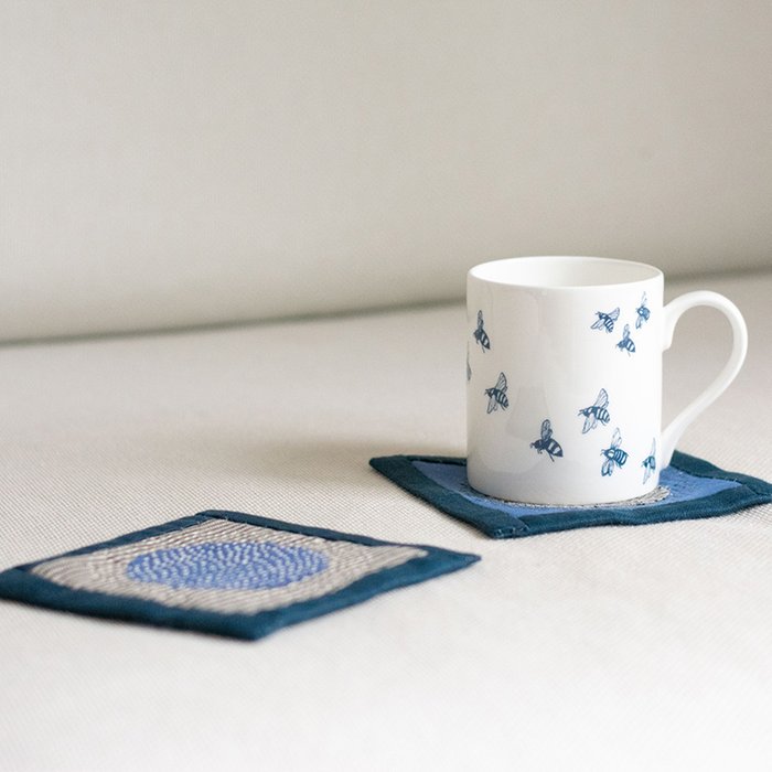 Slow Stitch Linen Coaster Kit by Helen Round Moonpig